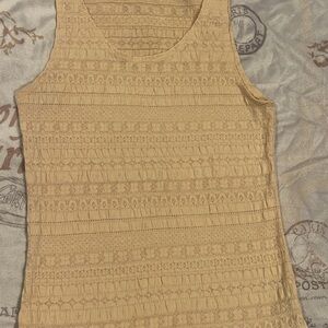 Paris Blues Lace Textured Tan Tank Top